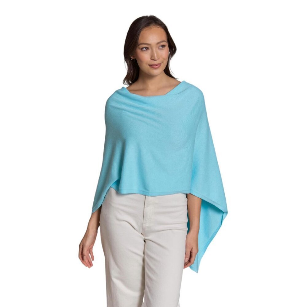 Lightweight Cashmere Blend Poncho - Super Soft 95% Cotton 5% Cashmere
